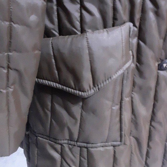 Vintage Mar Faye Quilted Puffer Belted Trench Coat Sz 16 Fits Small Winter Chic - Picture 7 of 13